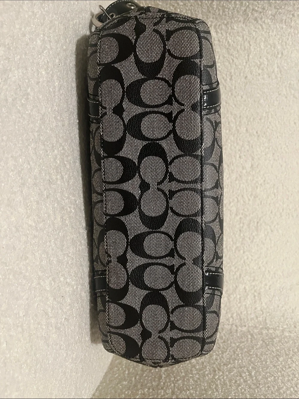 Coach Black and Gray Signature Shoulder Bag